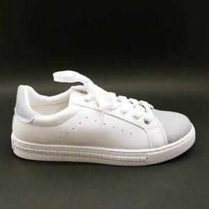 Ninety‎ Union Womens Beyond Sneaker Shoes White Low Top Lace Up Glitter  EUR 40